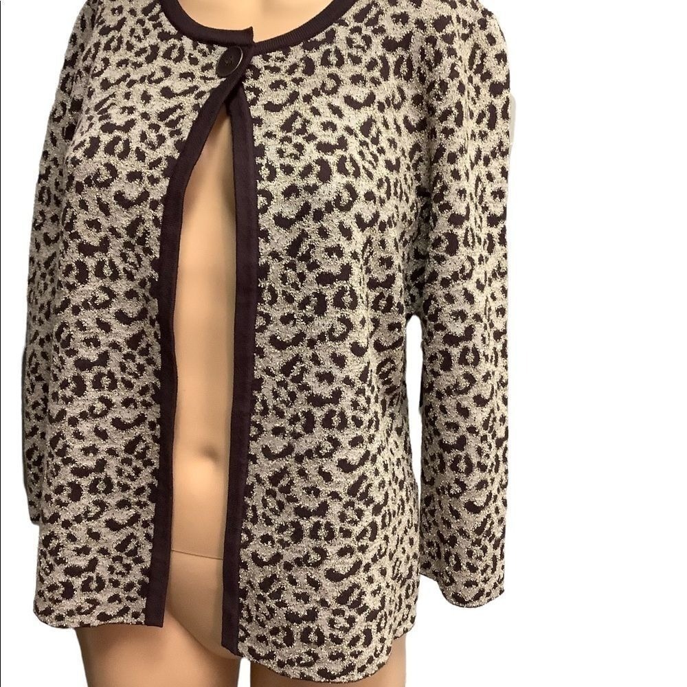 NWT Jones New York leopard print one button cardigan size S new with tags Y2K - Picture 8 of 13